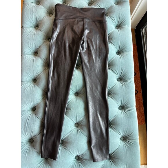 SPANX Faux Leather Leggings Womens Medium M Black - Picture 5 of 6